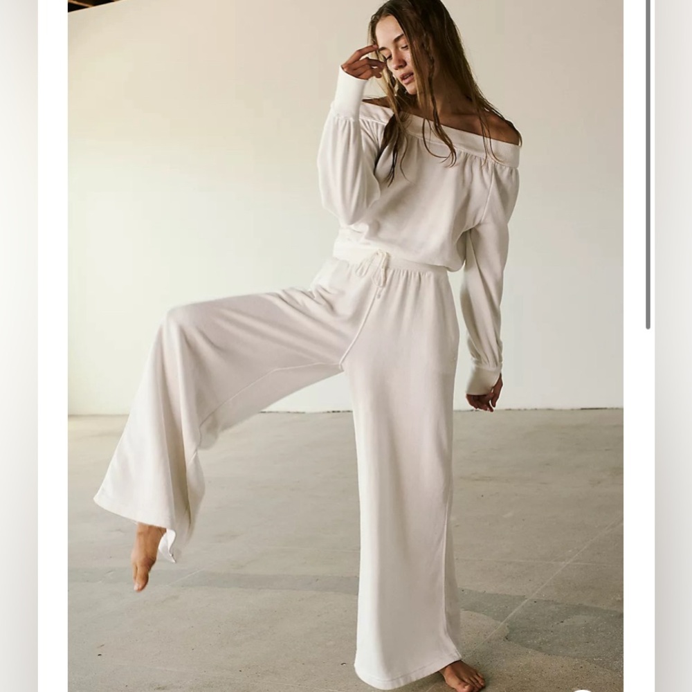 FP Movement by Free People Cream Off-Shoulder Jumpsuit